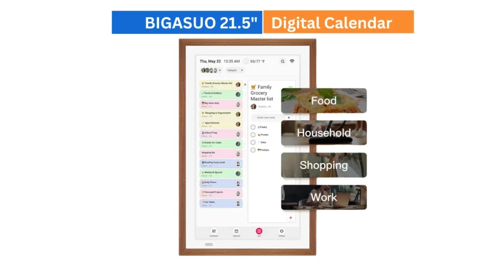 BIGASUO 21.5 Inch Digital Calendar Review – Interactive Touchscreen Family Planner 4 BIGASUO 21.5 inch