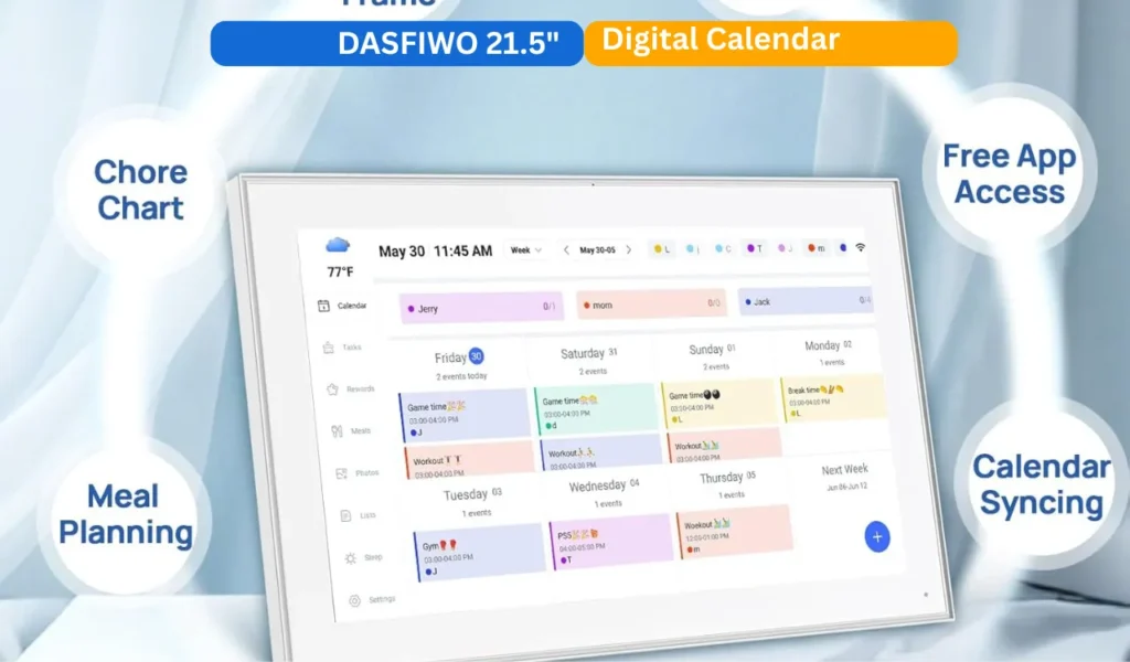 DASFIWO 21.5 Inch Smart Digital Calendar Review - Buyer's Guide 6 DASFIWO 21.5 Inch calendar