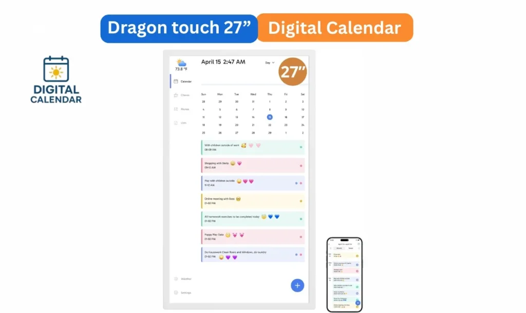 Dragon touch 27 Inch Digital Calendar