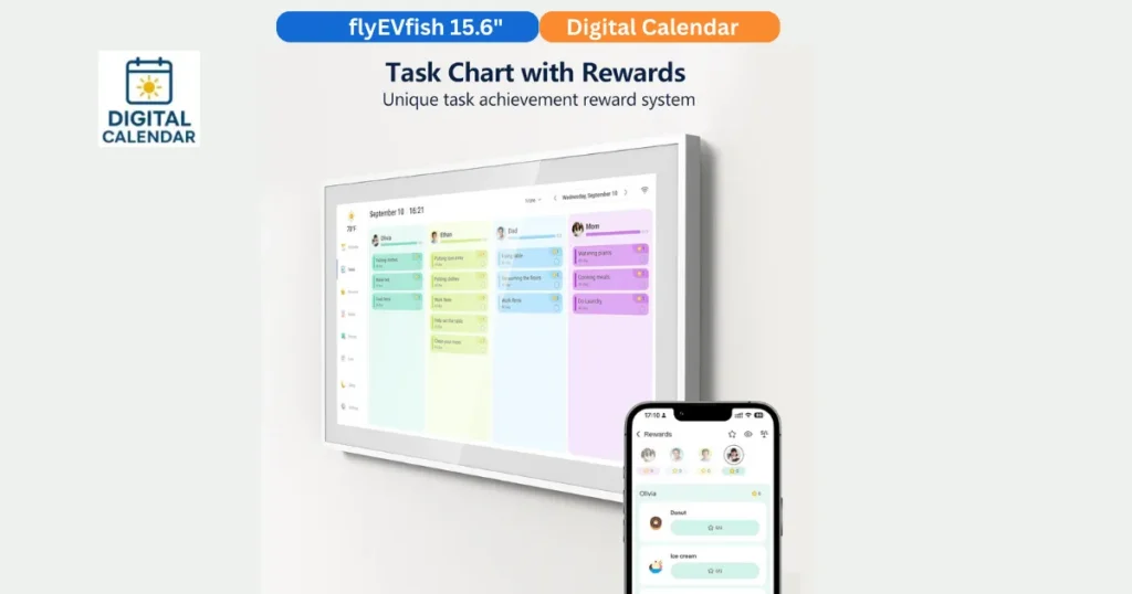 flyEVfish 15.6 inch digital calendar