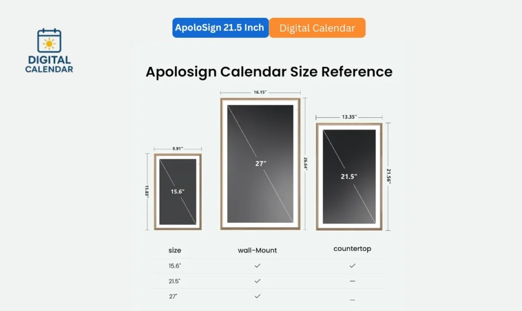 ApoloSign 21.5 inch Digital Calendar