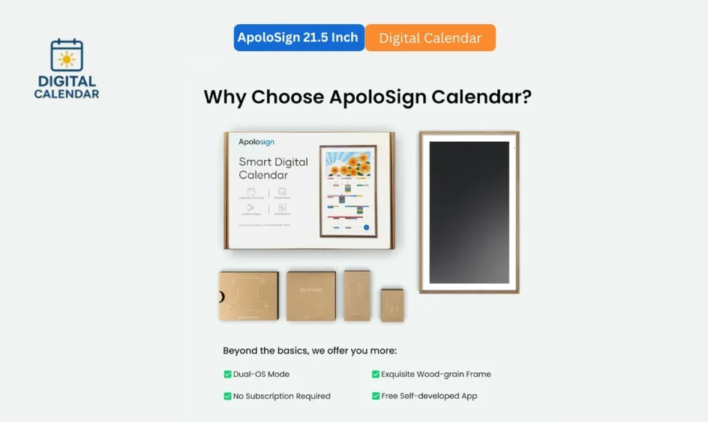 ApoloSign 21.5 inch Digital Calendar