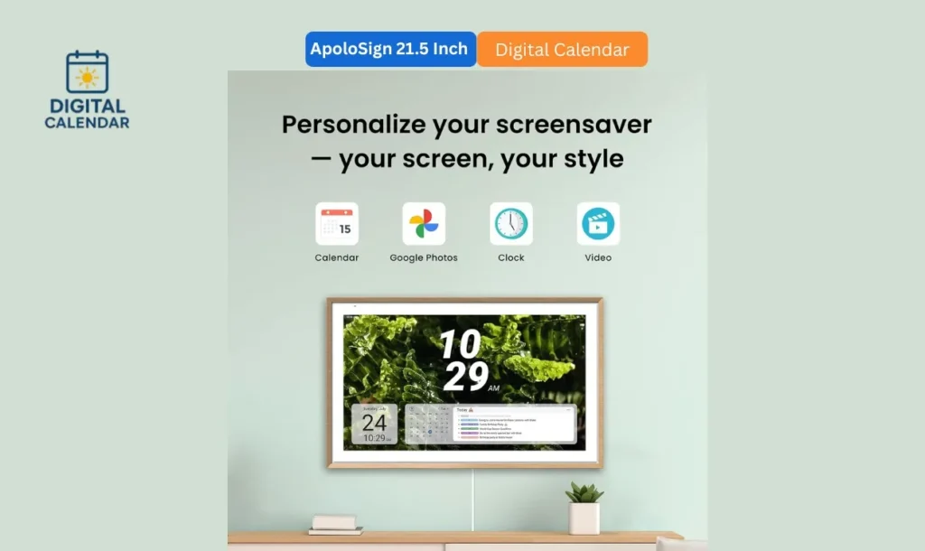 ApoloSign 21.5 inch Digital Calendar