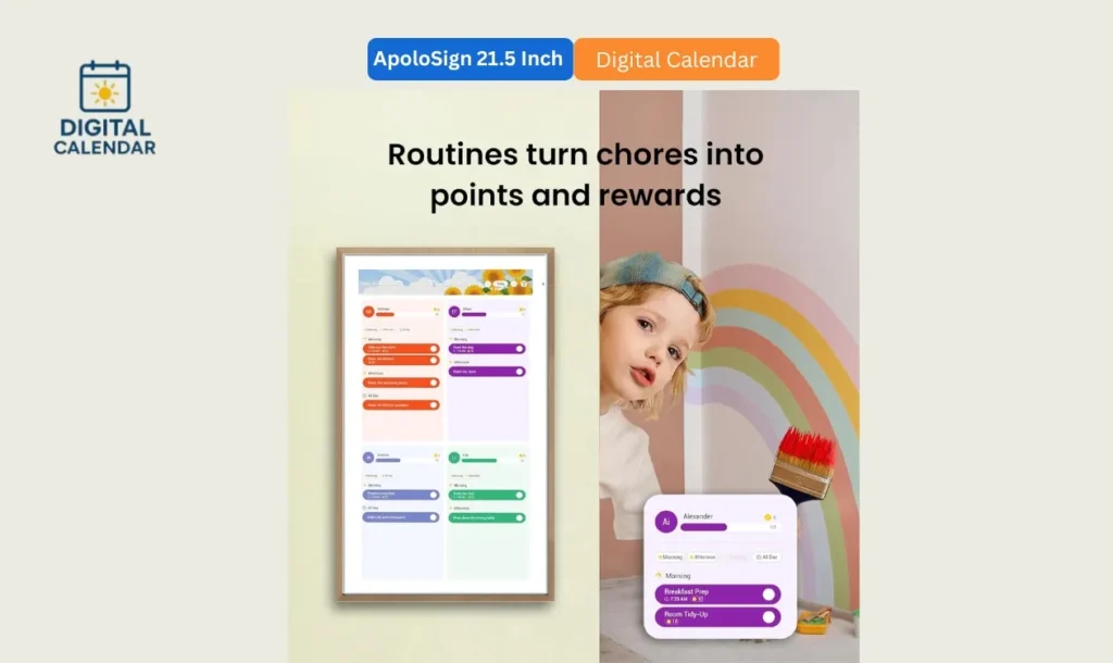 ApoloSign 21.5 inch Digital Calendar