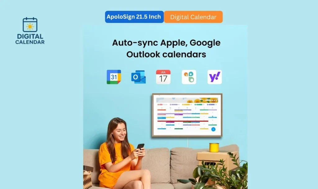 ApoloSign 21.5 inch Digital Calendar