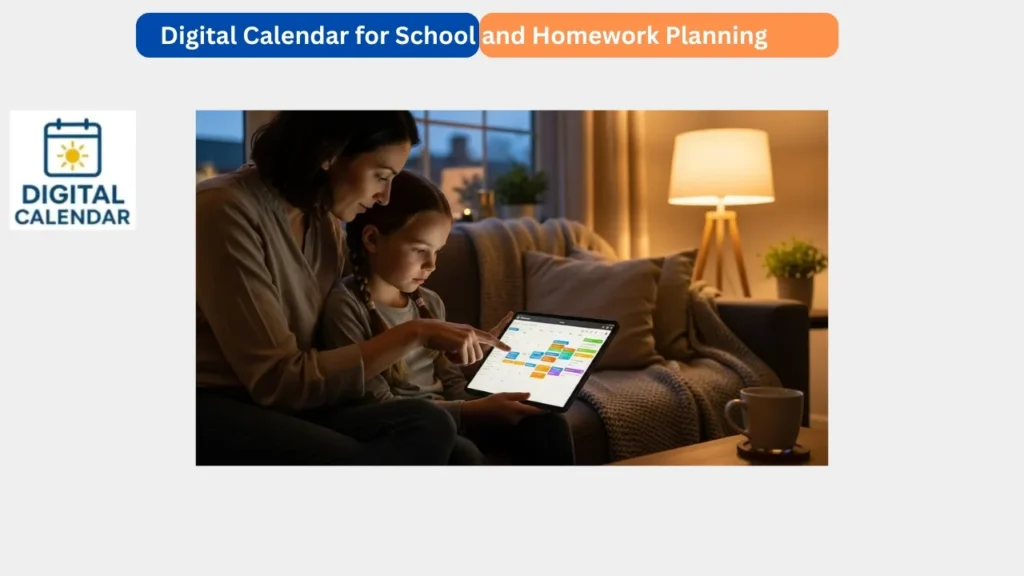 Digital Calendar for School and Homework Planning