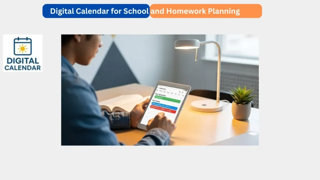 Digital Calendar for School and Homework Planning