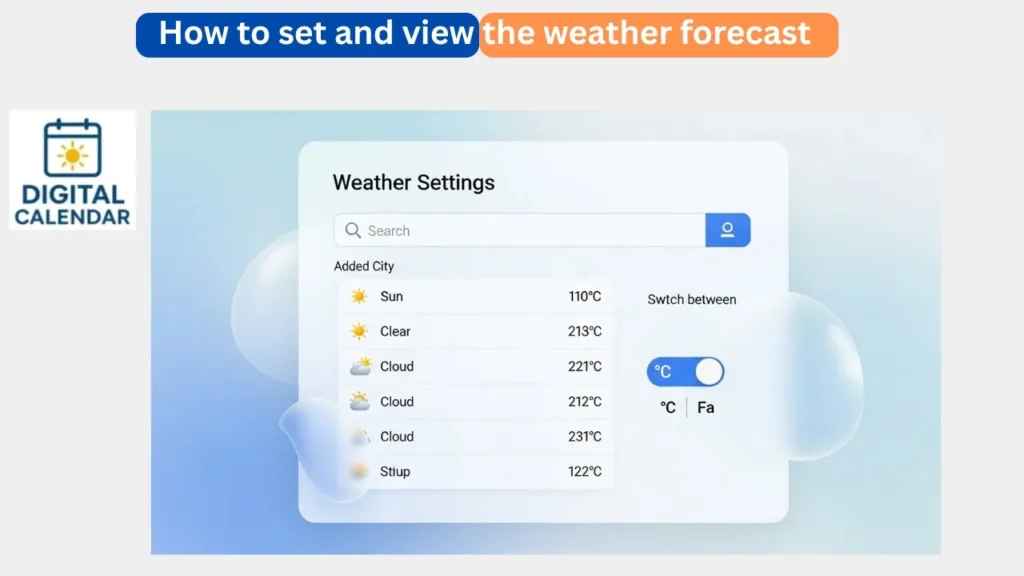 How to set and view the weather forecast