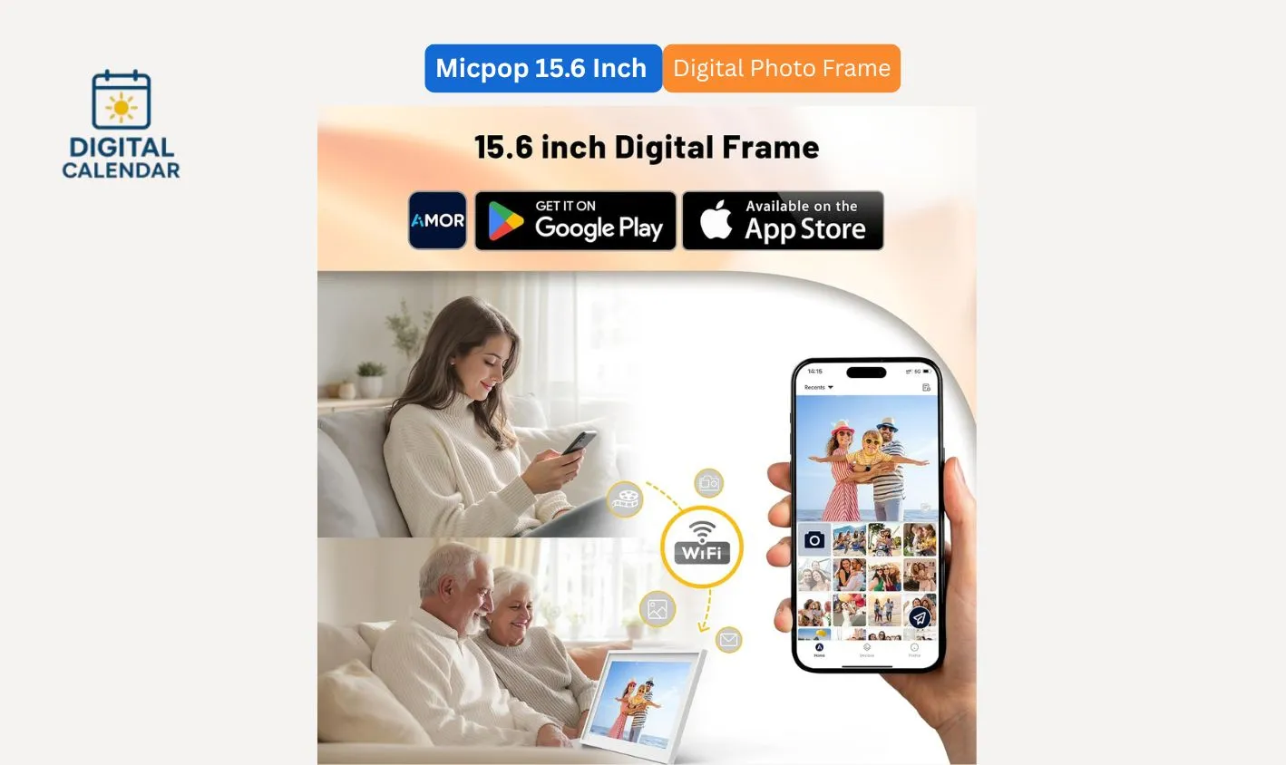 Micpop 15.6 inches Digital Calendar