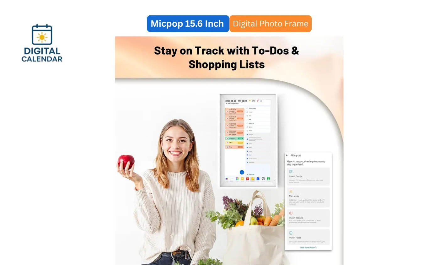 Micpop 15.6 inches Digital Calendar