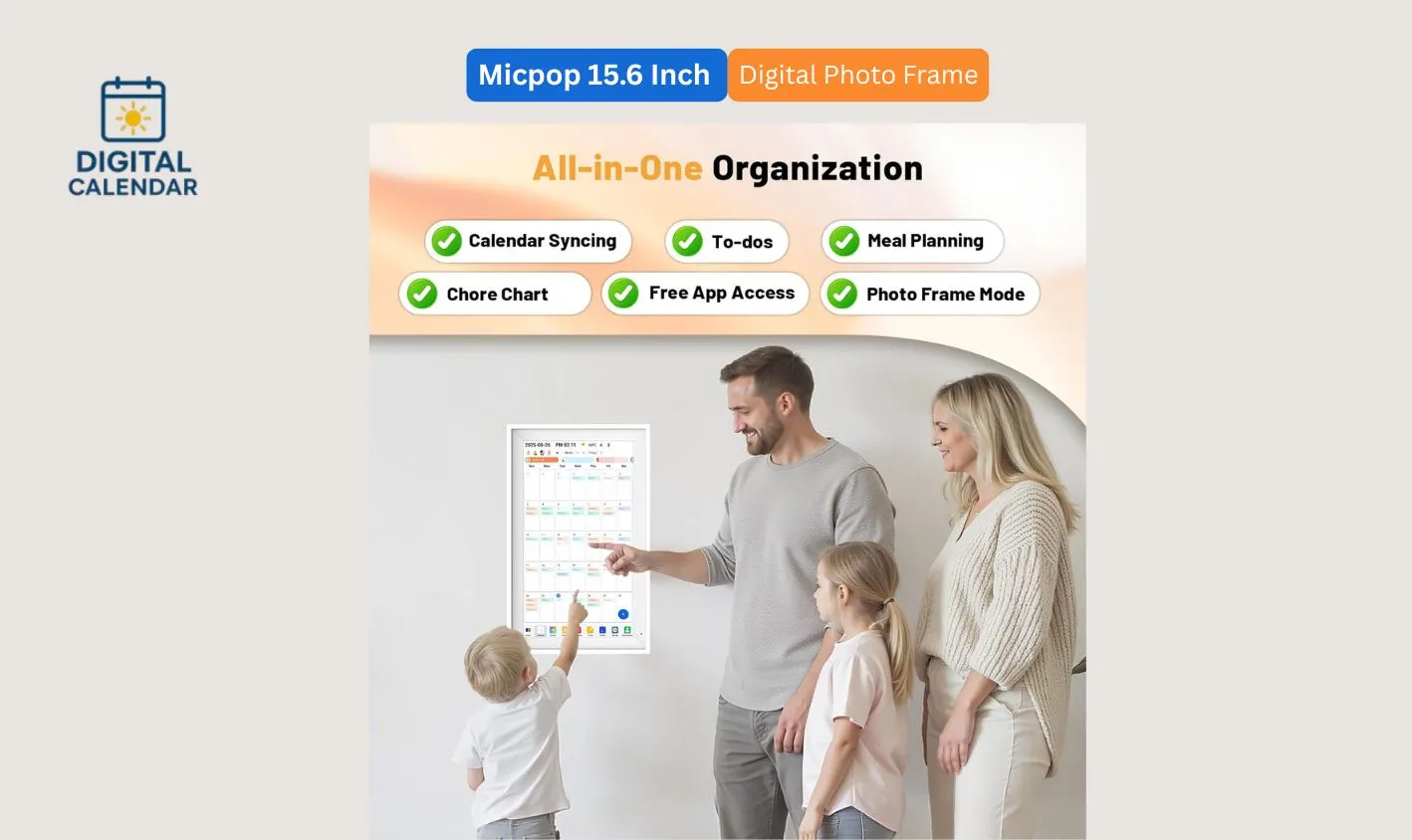 Micpop 15.6 inches Digital Calendar