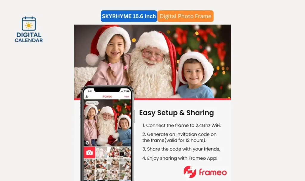 SKYRHYME 15.6 Digital WiFi Photo Frame