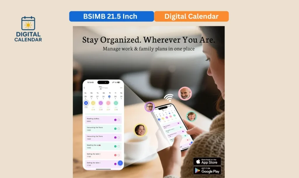 BSIMB 21.5 Inch Digital Calendar