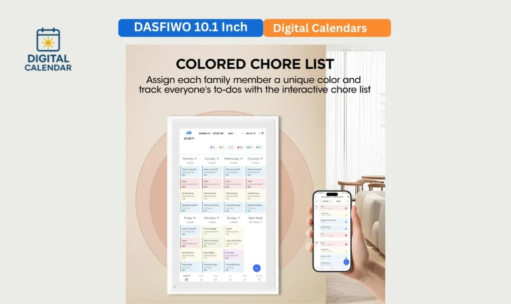 DASFIWO 10.1 Inch Smart Digital Calendar