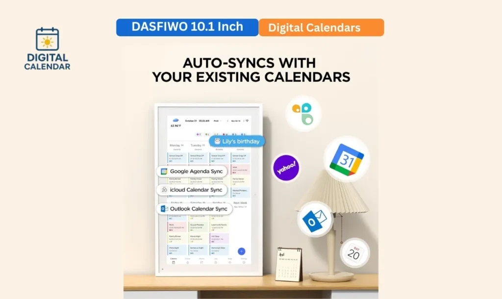 DASFIWO 10.1 Inch Smart Digital Calendar