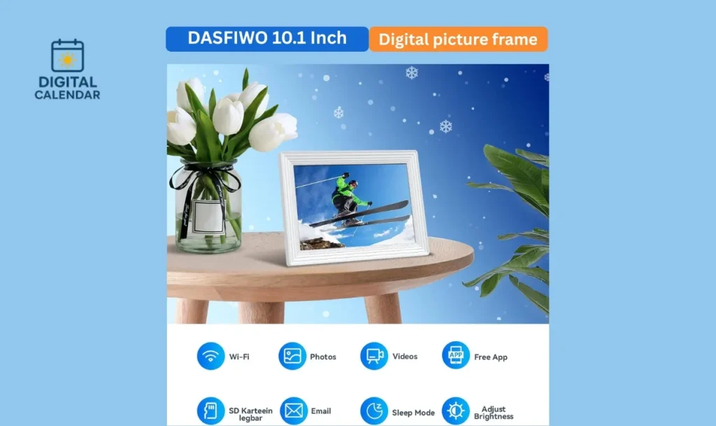 DASFIWO 10.1 Inch WiFi Digital Picture Frame
