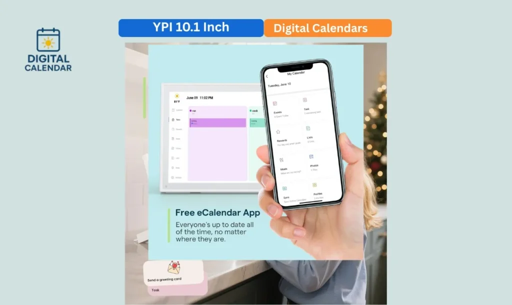 YPI 10.1 Inch Digital Calendar