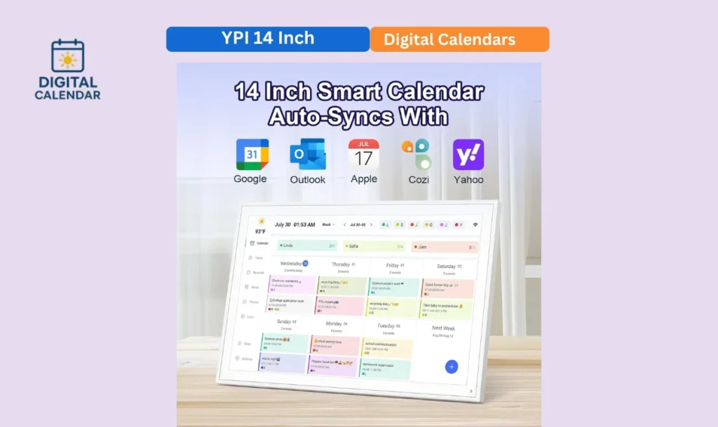 YPI 14 Inch Digital Calendar