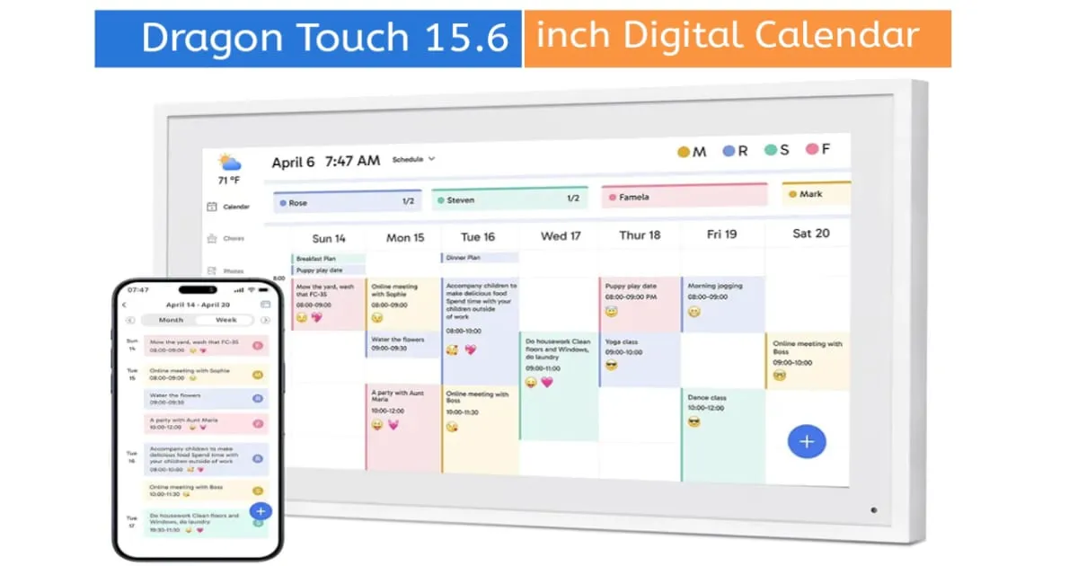 Dragon Touch 15.6 inch Digital Calendar & Chore Chart Review - Buyer's Guide 1 Dragon Touch 15.6 inch