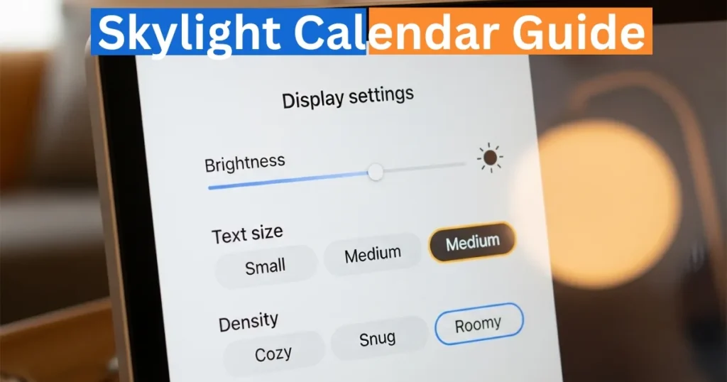Skylight Calendar General Settings: Wi-Fi, Display & Parental Lock 2 Skylight Calendar General Settings