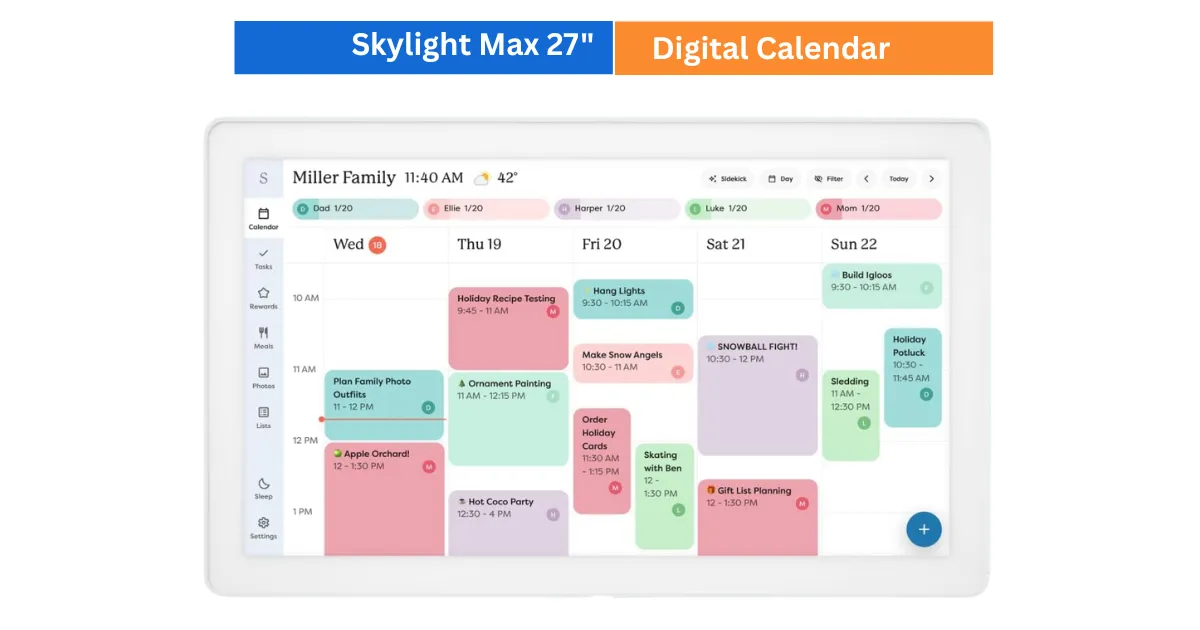 Skylight Calendar Max 27