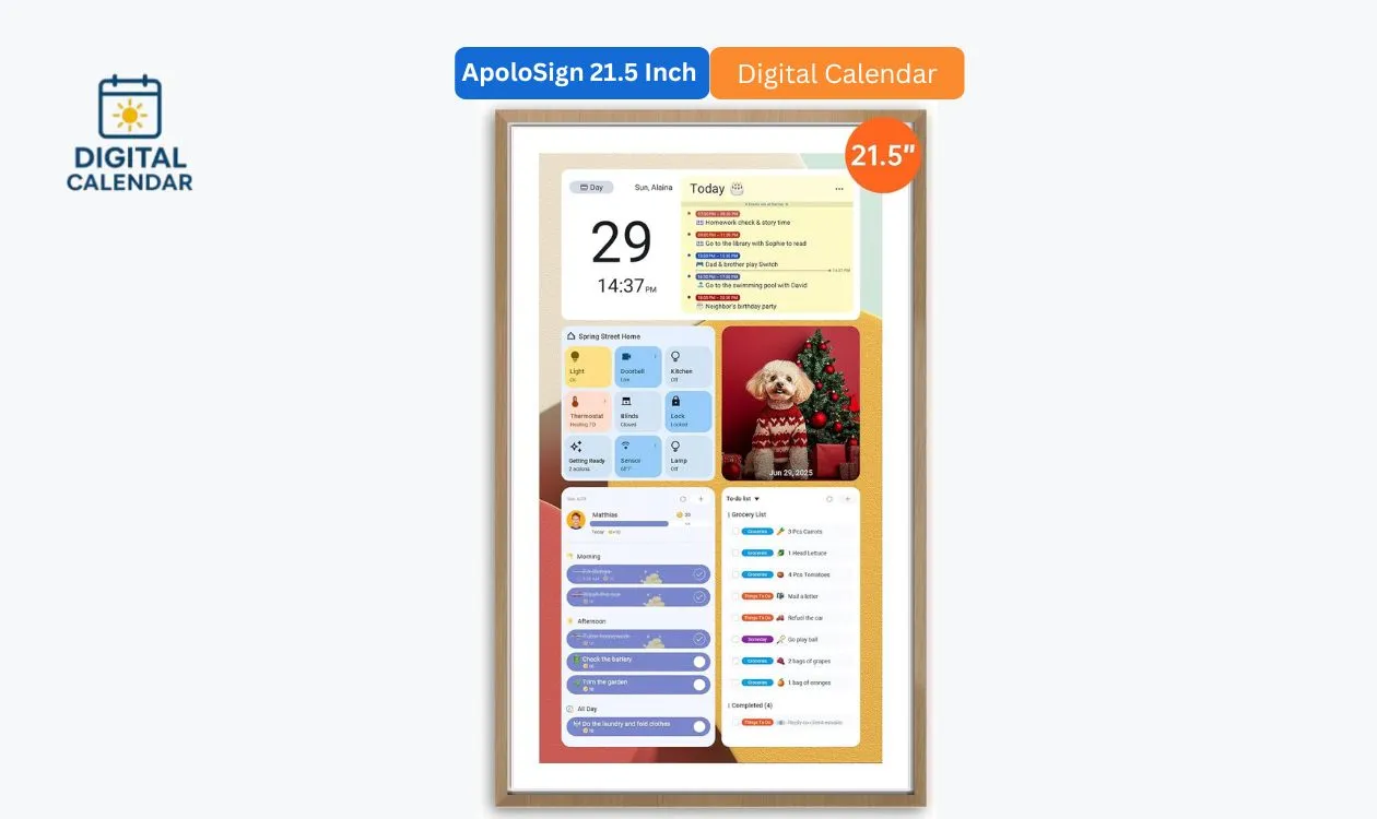 ApoloSign 21.5 inch Digital Calendar