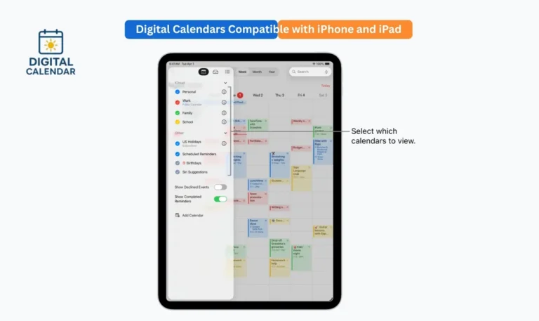 Digital Calendars Compatible with iPhone and iPad