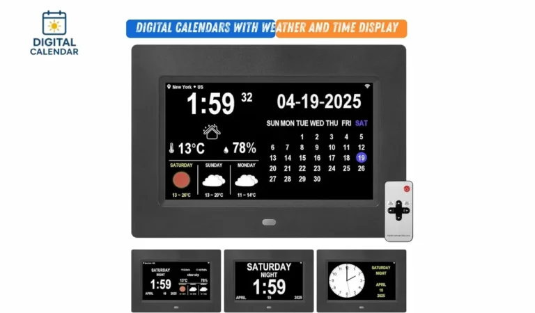 Digital Calendars with Weather and Time Display