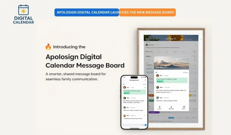 Digital calendar message board